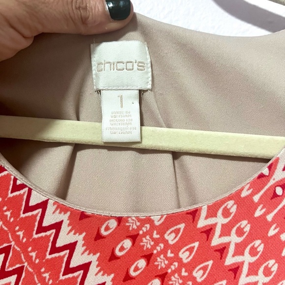 Chico's Pink Sleeveless maxi Asymmetrical pattern Sundress 1 - Picture 2 of 8